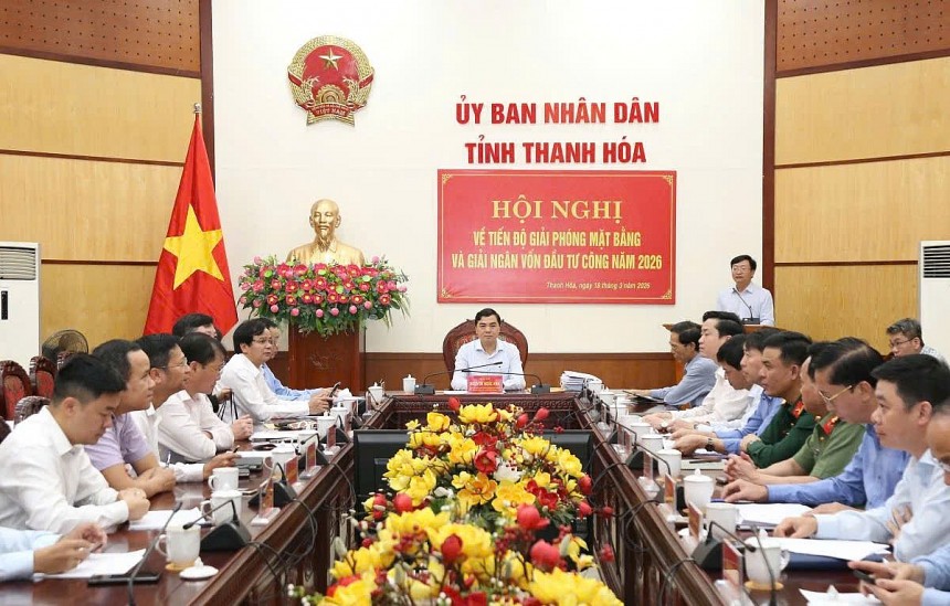 Nguyễn Hoài Anh, Ủy viên Trung ương Đảng, Phó Bí thư Tỉnh ủy, Chủ tịch UBND tỉnh chủ trì hội nghị trực tuyến toàn tỉnh về tiến độ giải phóng mặt bằng (GPMB) và giải ngân vốn đầu tư công năm 2026
