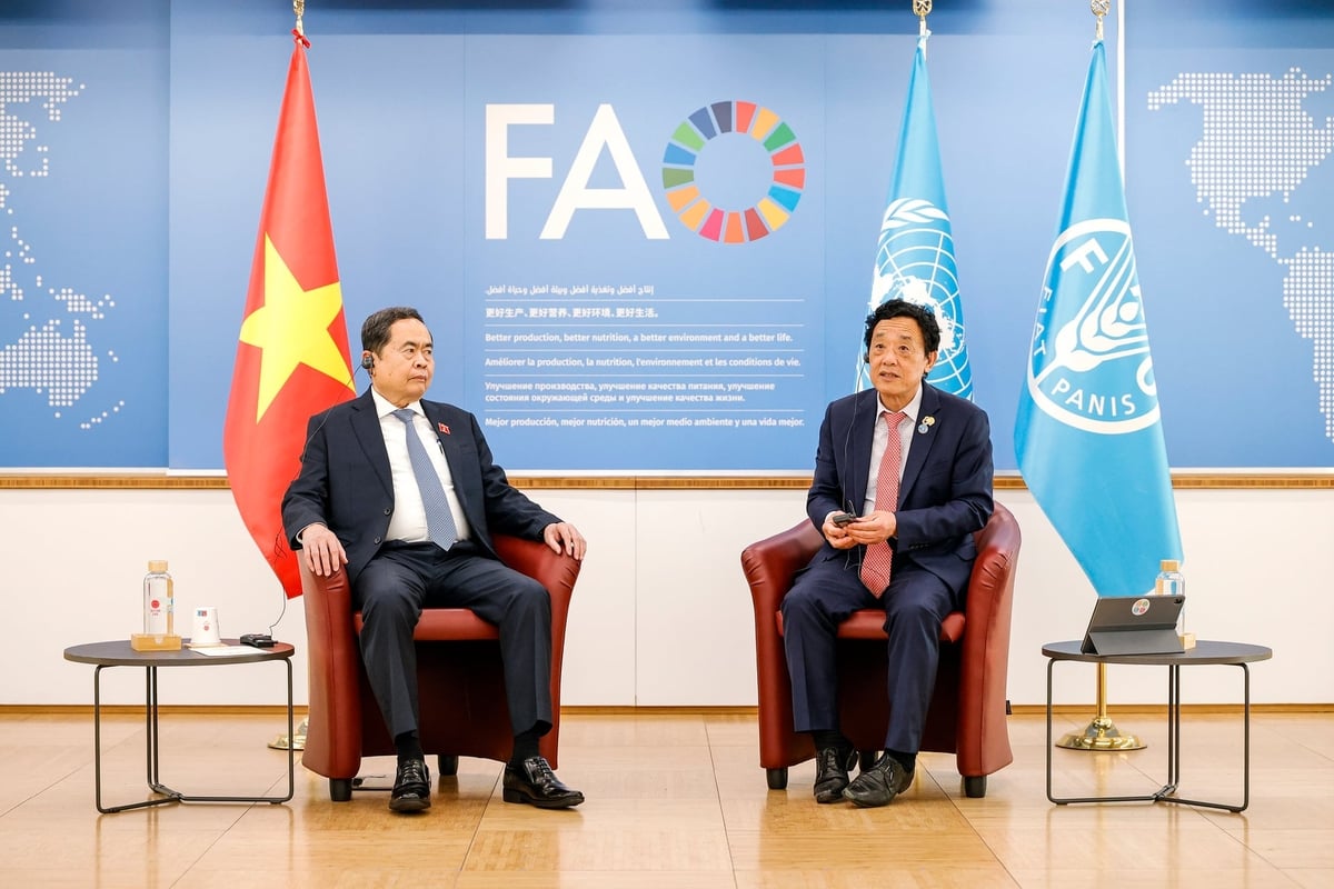 Chủ tịch Quốc hội Trần Thanh Mẫn và Tổng Giám đốc FAO Khuất Đông Ngọc nhất trí Việt Nam và FAO sẽ tiếp tục tăng cường phối hợp, phát huy hiệu quả các chương trình, dự án hợp tác. Ảnh: FAO.