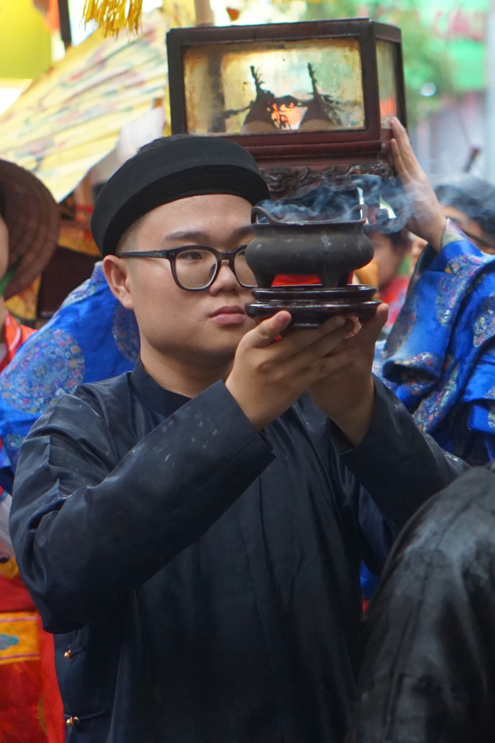 Hà Nội: Trang nghiêm nghi lễ rước kiệu truyền thống tại Cụm di tích Vũ Thạch