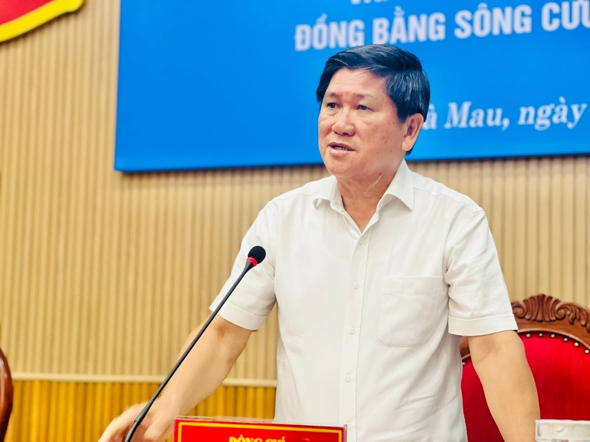 Ông Lê Văn Sử, Phó Chủ tịch UBND tỉnh Cà Mau thông tin sự kiện tại buổi họp báo. Ảnh: Trọng Linh.