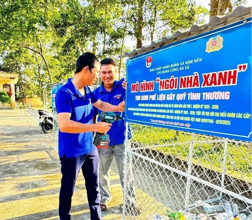 Mô hình “Ngôi nhà xanh” do Đoàn Thanh niên xã Nậm Nèn triển khai nhằm duy trì thói quen phân loại rác, bảo vệ môi trường