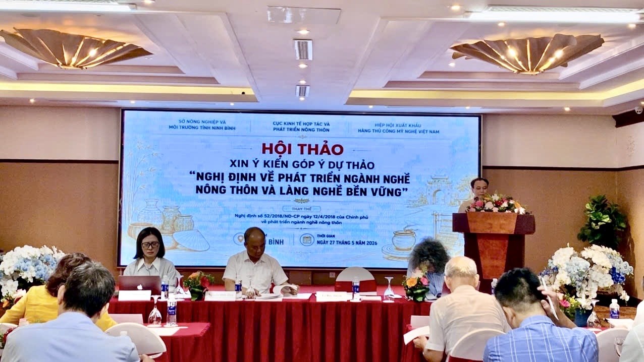 Cục Kinh tế hợp tác và Phát triển nông thôn (Bộ Nông nghiệp và Môi trường) tổ chức Hội thảo lấy ý kiến góp ý dự thảo Nghị định về phát triển ngành nghề nông thôn và làng nghề bền vững thay thế Nghị định số 52/2018/NĐ-CP của Chính phủ Cục Kinh tế hợp tác và Phát triển nông thôn (Bộ Nông nghiệp và Môi trường) tổ chức Hội thảo lấy ý kiến góp ý dự thảo Nghị định về phát triển ngành nghề nông thôn và làng nghề bền vững thay thế Nghị định số 52/2018/NĐ-CP của Chính phủ