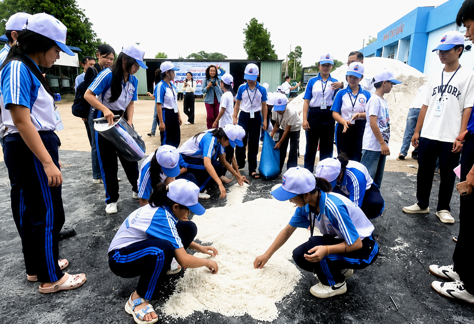 Học sinh trải nghiệm làm đồ chơi dân gian. Ảnh: Sao Mai Học sinh trải nghiệm làm đồ chơi dân gian. Ảnh: Sao Mai