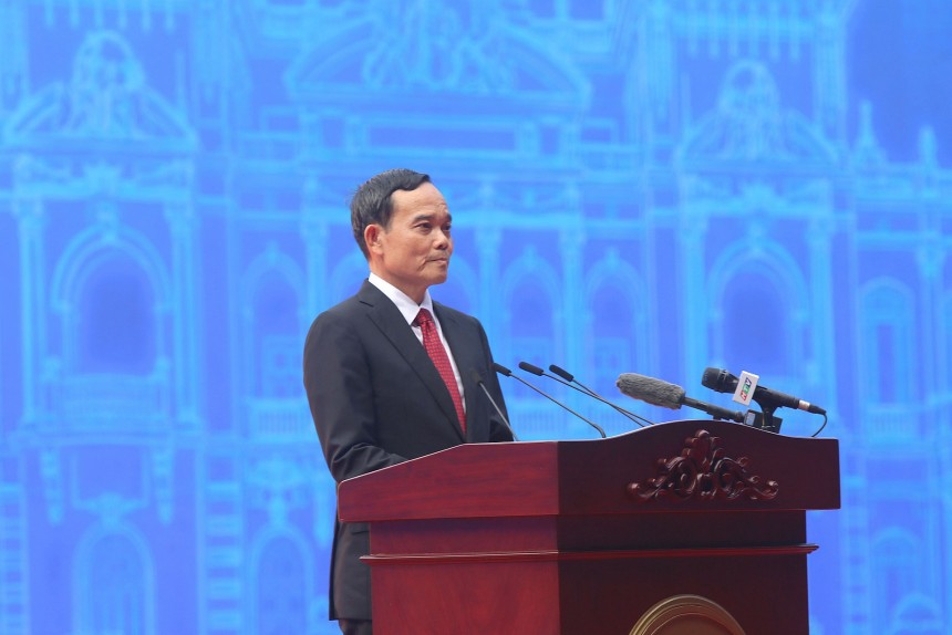 Ủy viên Bộ Chính trị, Bí thư Thành ủy TP. HCM Trần Lưu Quang đọc diễn văn kỷ niệm. Ảnh: BTC Ủy viên Bộ Chính trị, Bí thư Thành ủy TP. HCM Trần Lưu Quang đọc diễn văn kỷ niệm. Ảnh: BTC