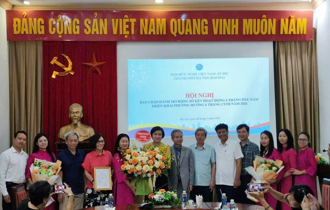 HộI hữu nghị Việt Nam - Ấn Độ thành phố Hà Nội sơ kết hoạt động 6 tháng đầu năm 2026 HộI hữu nghị Việt Nam - Ấn Độ thành phố Hà Nội sơ kết hoạt động 6 tháng đầu năm 2026