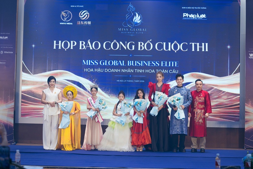 Đại diện Ban Tổ chức cùng các khách mời tham dự họp báo công bố cuộc thi Miss Global Business Elite 2026 – Hoa hậu Doanh nhân Tinh hoa Toàn cầu 2026. Đại diện Ban Tổ chức cùng các khách mời tham dự họp báo công bố cuộc thi Miss Global Business Elite 2026 – Hoa hậu Doanh nhân Tinh hoa Toàn cầu 2026.