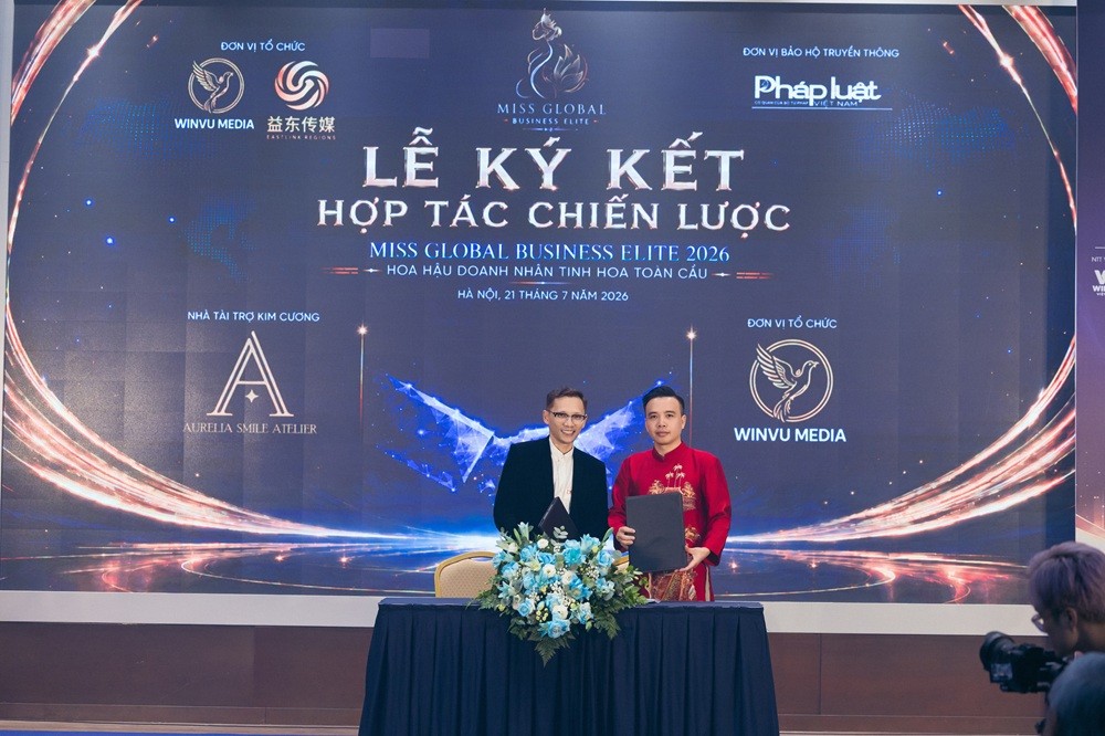 Đại diện các đơn vị thực hiện nghi thức ký kết hợp tác chiến lược cuộc thi Miss Global Business Elite 2026 – Hoa hậu Doanh nhân Tinh hoa Toàn cầu 2026. Đại diện các đơn vị thực hiện nghi thức ký kết hợp tác chiến lược cuộc thi Miss Global Business Elite 2026 – Hoa hậu Doanh nhân Tinh hoa Toàn cầu 2026.