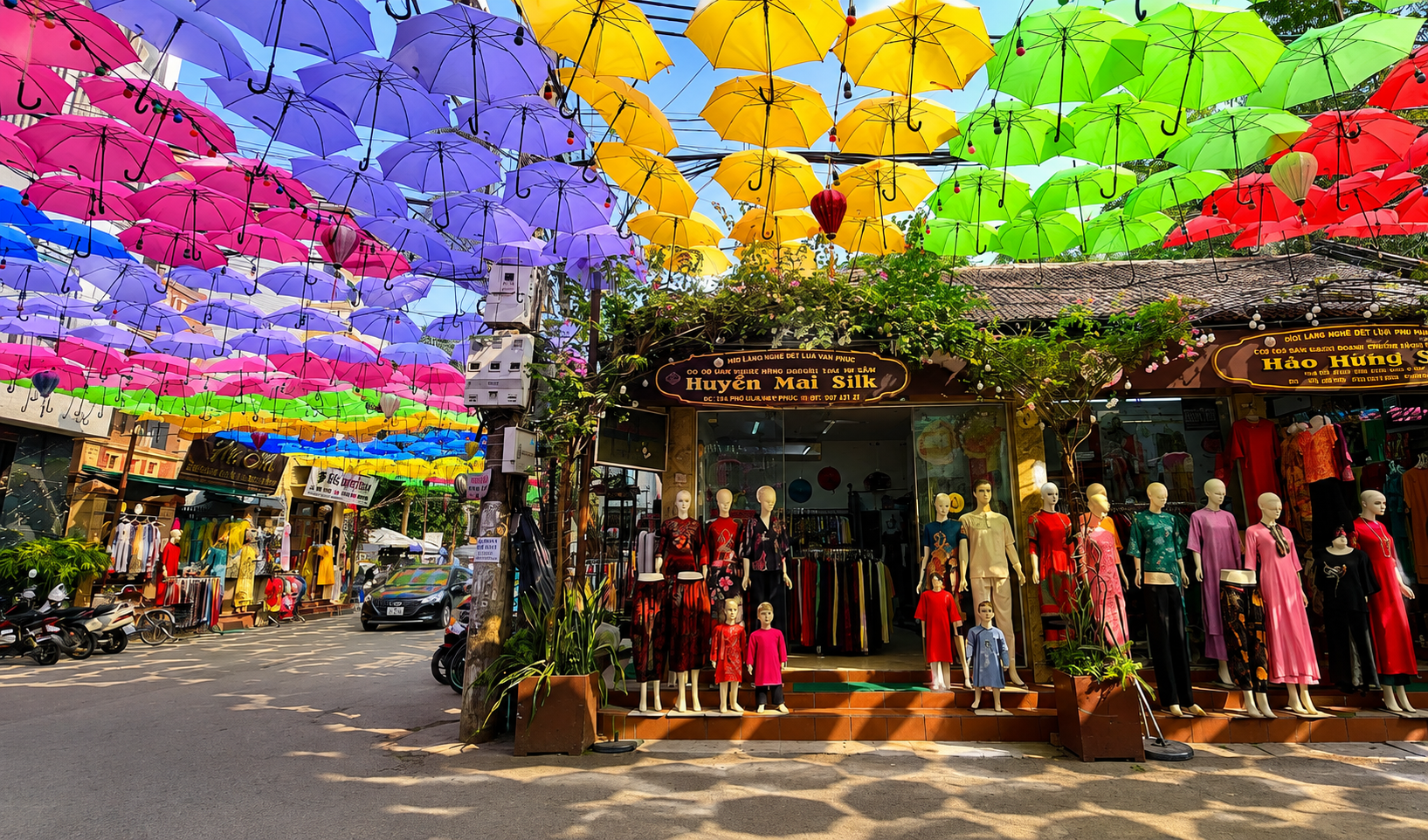 Khung cảnh ấn tượng tại làng lụa Vạn Phúc Khung cảnh ấn tượng tại làng lụa Vạn Phúc