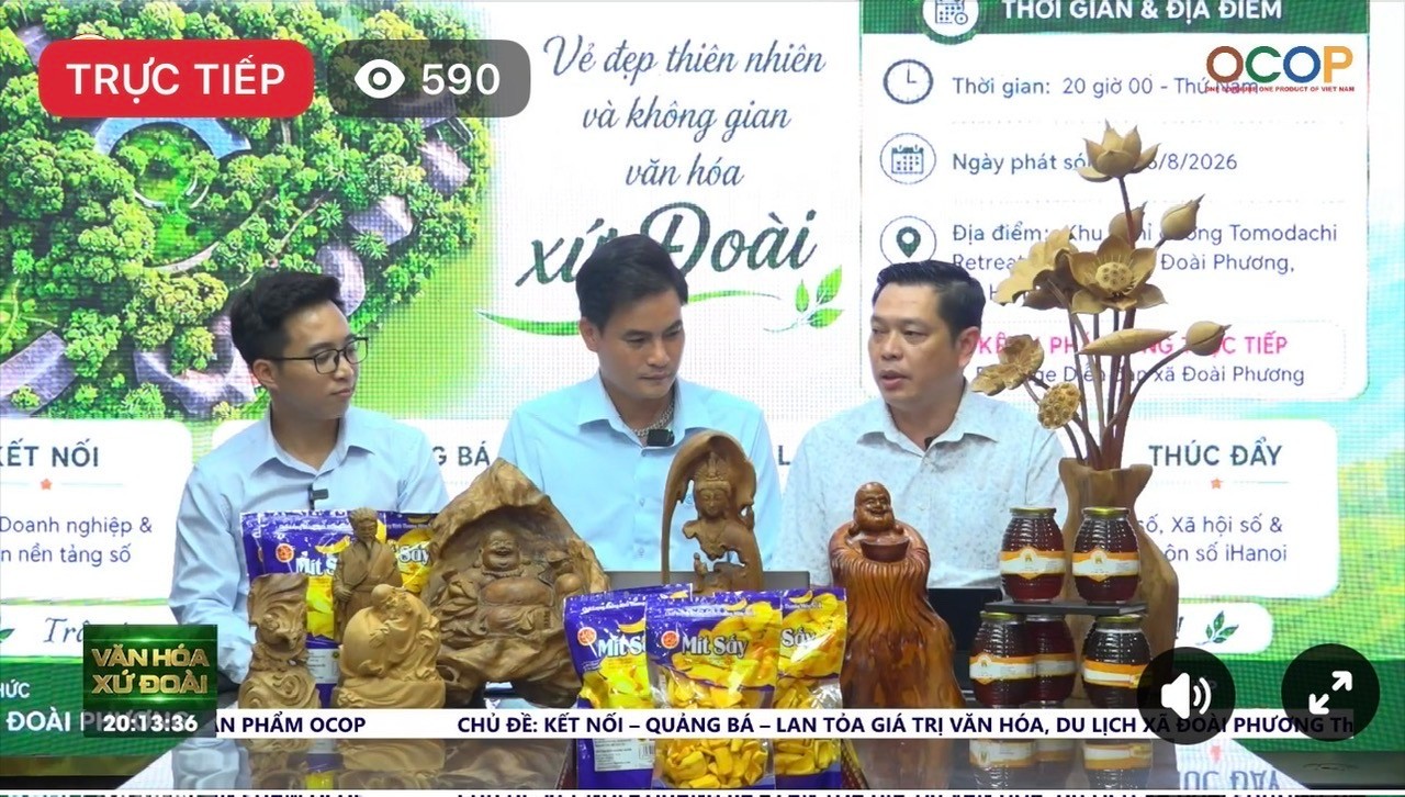 Hấp dẫn phiên livestream quảng bá du lịch và sản phẩm OCOP xứ Đoài