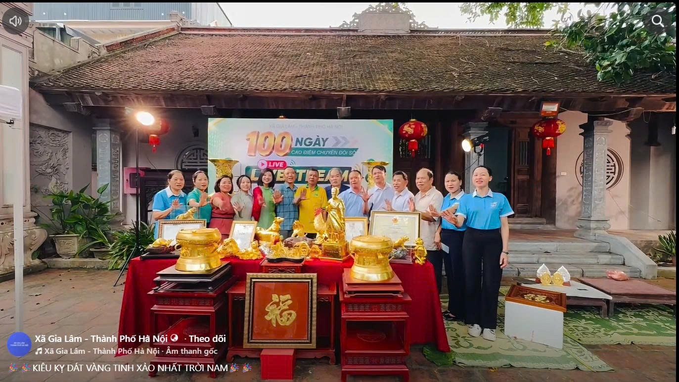 Phiên livestream quảng bá, giới thiệu và kết nối tiêu thụ sản phẩm OCOP, sản phẩm làng nghề của xã Gia Lâm trong đợt cao điểm “100 ngày thực hiện nhiệm vụ trọng tâm về chuyển đổi số”. Phiên livestream quảng bá, giới thiệu và kết nối tiêu thụ sản phẩm OCOP, sản phẩm làng nghề của xã Gia Lâm trong đợt cao điểm “100 ngày thực hiện nhiệm vụ trọng tâm về chuyển đổi số”.