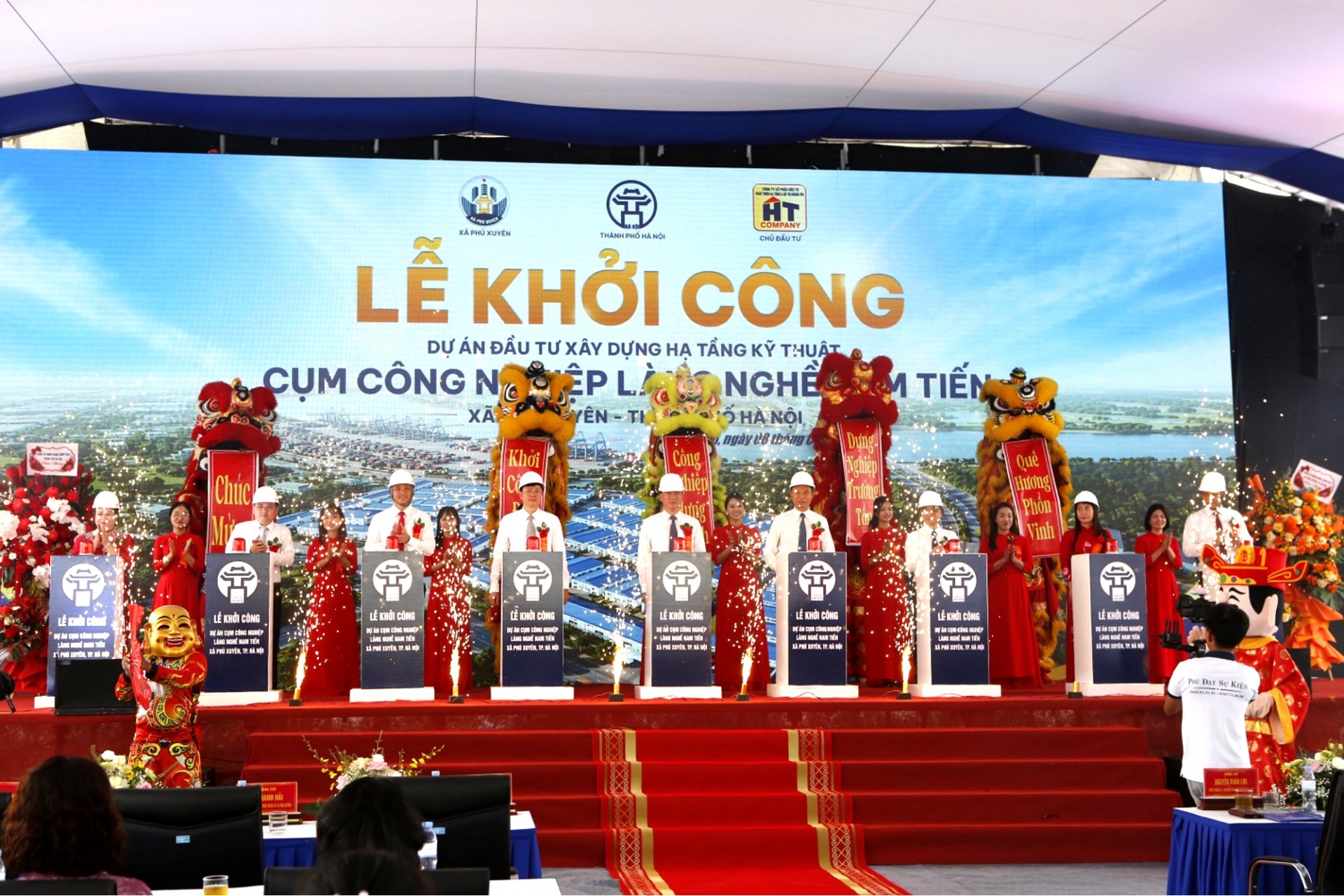 Bấm nút khởi công Dự án Đầu tư xây dựng hạ tầng kỹ thuật Cụm Công nghiệp Làng nghề Nam Tiến, xã Phú Xuyên Bấm nút khởi công Dự án Đầu tư xây dựng hạ tầng kỹ thuật Cụm Công nghiệp Làng nghề Nam Tiến, xã Phú Xuyên