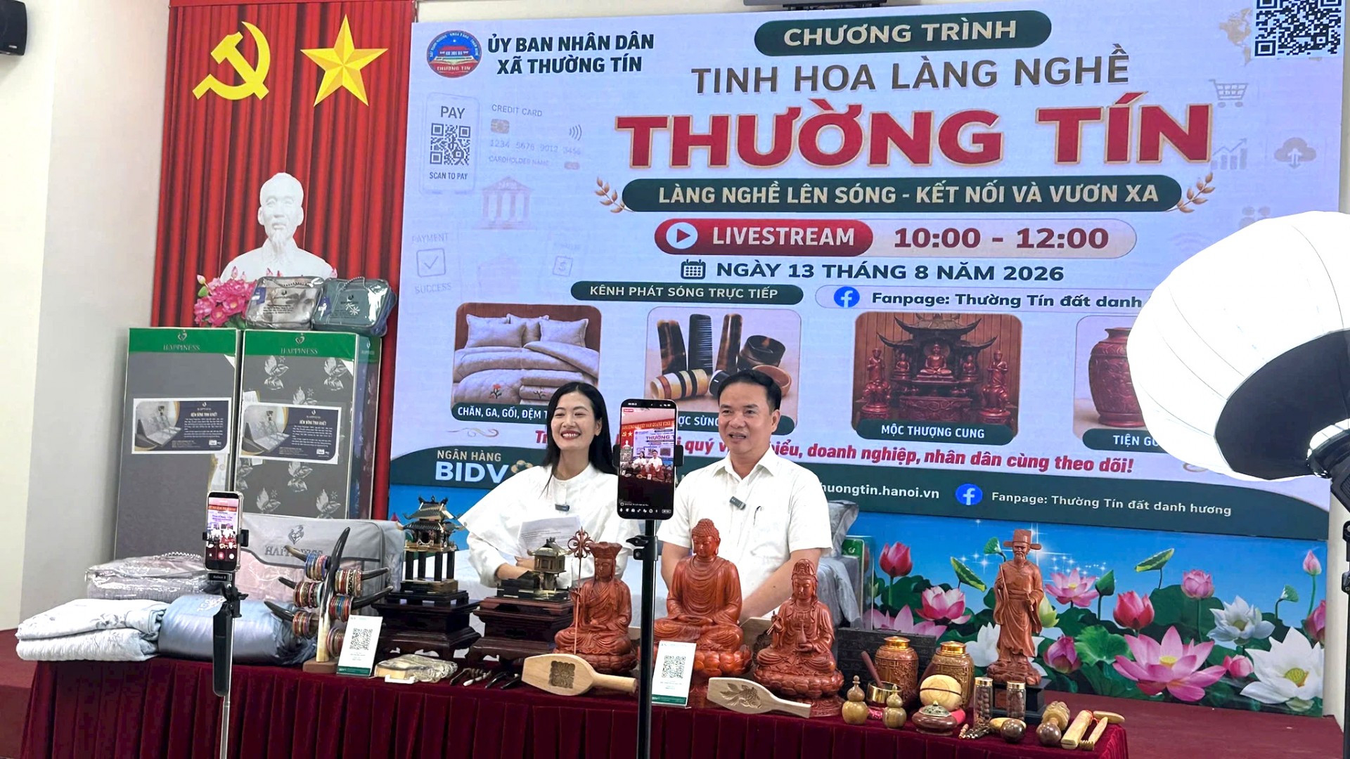 Phó Chủ tịch UBND xã Thường Tín Nguyễn Văn Tản trực tiếp lên sóng livestream