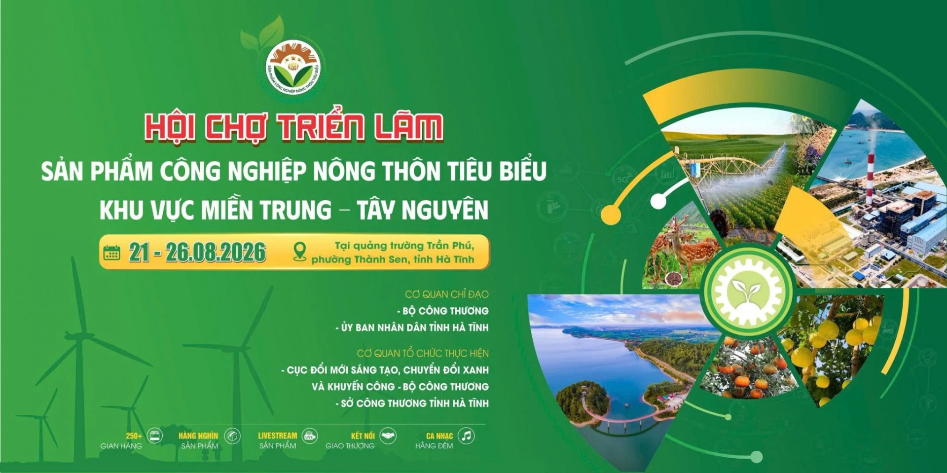 Hội chợ tại Hà Tĩnh giới thiệu sản phẩm công nghiệp nông thôn tiêu biểu, đặc sản, sản phẩm làng nghề và tạo cơ hội giao thương, kết nối thị trường giữa các địa phương miền Trung - Tây Nguyên. Ảnh: Cục Đổi mới sáng tạo, Chuyển đổi xanh và Khuyến công