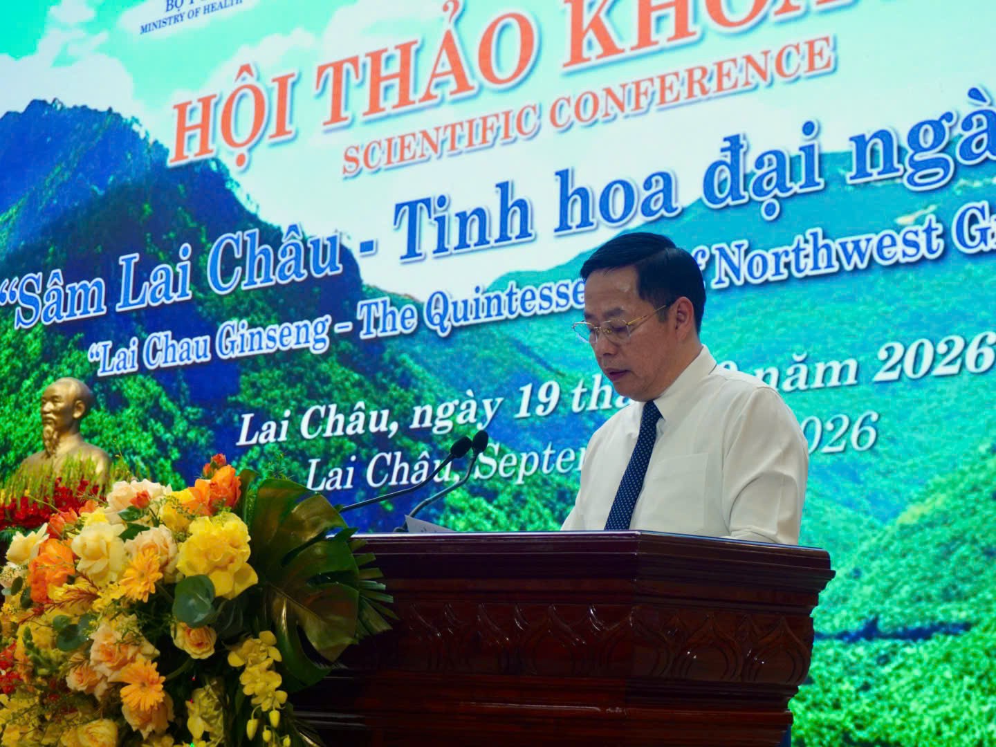 Ông Hà Quang Trung Phó Bí thư Tỉnh uỷ, Chủ tịch UBND tỉnh Lai Châu phát biểu khai mạc Hội thảo