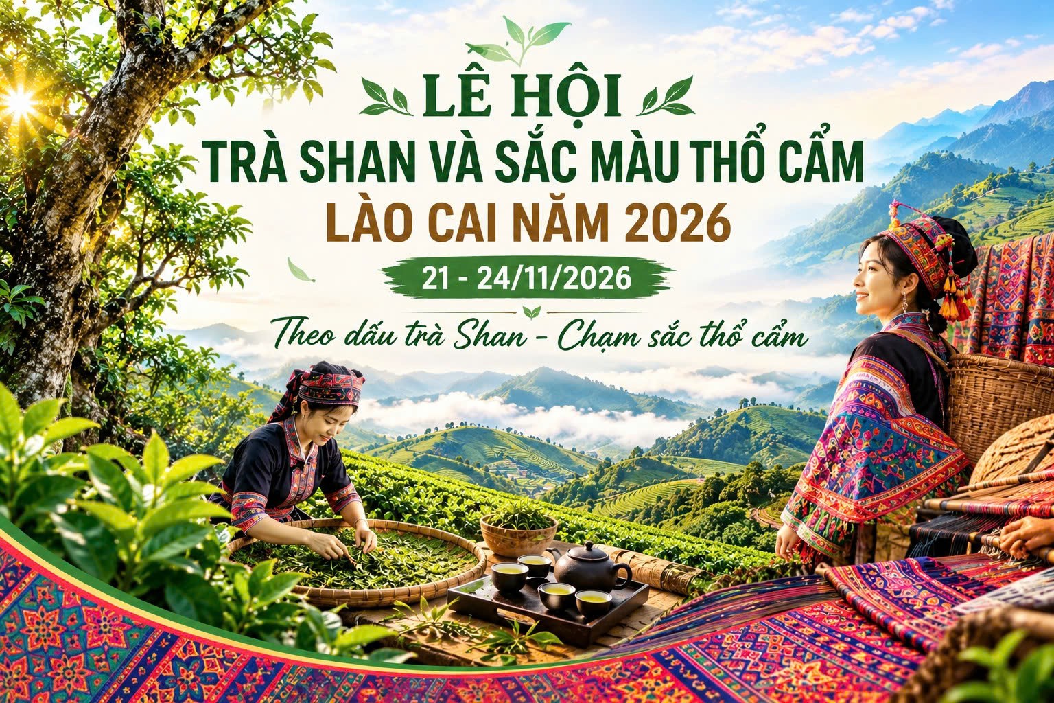 Theo dấu trà Shan, chạm sắc thổ cẩm Lào Cai Theo dấu trà Shan, chạm sắc thổ cẩm Lào Cai