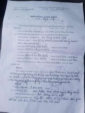huyen tien lu hung yen ubnd xa hoang hanh giao thau dat vinh vien co trai phap luat