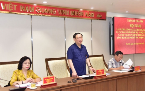 lay y kien gop y vao du thao bao cao chinh tri dai hoi lan thu xvii dang bo tp ha noi