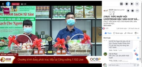ngay hoi livestream dac san ocop ha noi tren ocop live vtc now dang thu hut hang nghin luot nguoi theo doi