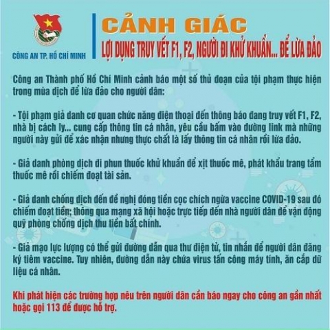 tp hcm canh bao thu doan loi dung truy vet f1 f2 nguoi di khu khuan de lua dao