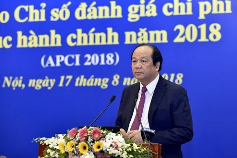 bo truong chu nhiem van phong chinh phu chu tich hoi dong tu van cai cach thu tuc hanh chinh cua thu tuong chinh phu chu tri hoi nghi cong bo bao cao chi so danh gia chi phi tuan thu thu tuc hanh chinh nam 2018