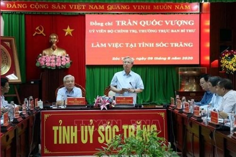 thuong truc ban bi thu tran quoc vuong lam viec tai soc trang
