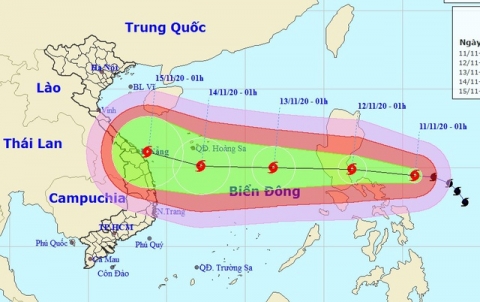 bao vamco lien tuc tang cuong do tam bao vamco manh cap 12 gio giat cap 15 khi tien gan hoang sa viet nam