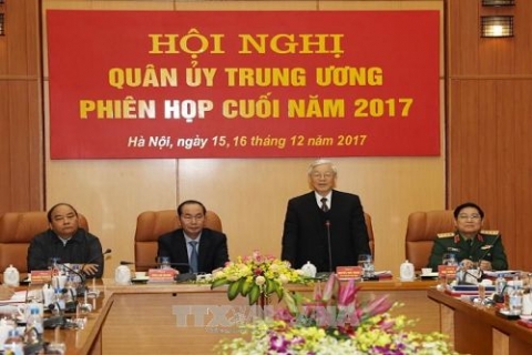 tong bi thu nguyen phu trong chu tri hoi nghi quan uy trung uong